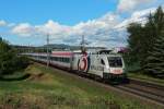 Die 1116 264-3 ist mit dem IC 644 ( Wien West - Salzburg Hbf ) am 12.05.2014 auf der Westbahn bei Leonding unterwegs.