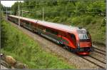 Railjet Versuchsfahrten im Aichfeld mit E-Lok 1116 201 und Steuerwagen 8090 702.