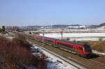 RJ 61 am 21.02.2010 (Mnchen Hbf - Budapest Keleti pu.) bei Amstetten.