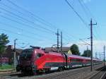 116 206 verkehrt als RJ262; Durchfahrt Marchtrenk;100713