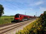 Ein RJ nach Wien am 14.08.2011 unterwegs bei Hilperting.