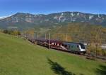 Der Jubilumsrailjet mit 1116 249 bei seiner Fahrt von Wien Meidling nach Graz am 31.10.2012 bei Eichberg.