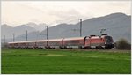 Railjet165 mit 1116 220 nach Wien bei Räfis im St.Galler Rheintal.