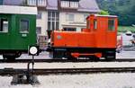 Rangierlok StLB RT 3 der Baureihe B-dm, welche bei der Lokalbahn Weiz-Birkfeld-Ratten im Einsatz war (Österreich 1986.