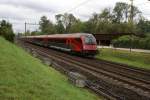 Der Railjet befindet sich am 25.9.10 auf dem Weg nach Biel zu den Feierlichkeiten  Arc jurassien: 150 ans de chemin de fer  , hier in Busswil.