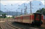 Die Schlierenwagen sind leider immer weniger im Regionalverkehr im Einsatz... Am 05.07.2008 sind gleich Drei dieser Waggons im REX 1507  betriebliche-altersvorsorge.at  nach Schwarzach St.Veit eingereiht.