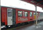 City-Shuttle-Zwischenwagen am 27.01.2003 in Salzburg Hbf.