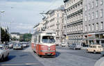 Wien: Die Wiener Straßenbahnen vor 50 Jahren: SL 52 (E 4408 (Lohnerwerke 1961)) I, Innere Stadt / VII, Neubau / VI, Mariahilf, Babenbergerstraße / Messeplatz / Mariahilfer Straße /