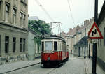 Wien: Die Wiener Straßenbahnen vor 50 Jahren: SL 39 (H2 2278) XIX, Döbling, Untersievering, Sieveringer Straße am 28. August 1969. - Der Tw 2278 wurde 1910 von der Simmeringer Waggonfabrik als H(1) 2235 hergestellt. 1950: Umbau in H2 2235. 1963: Der Tw wurde in H2 2278 umnumeriert. - Scan eines Diapositivs. Film: AGFA CT 18. Kamera: Canon Canonet QL28.