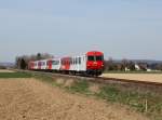 Der 80-73 212 als REX am 21.03.2014 unterwegs bei St.