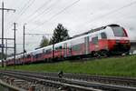 ÖBB Cityjet 4748 008 am 2.5.23 bei Frutigen abgestellt.