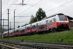 Cityjet 4748 der ÖBB am 2.5.23 bei Frutigen abgestellt.