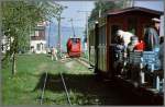 In Lustenau nach passieren der Rheinbrcke wird der Zug umfahren (oder gestrzt wie man in sterreich zu sagen pflegt), da fr die Weiterfahrt Richtung Bodensee eine Spitzkehre gemacht wird. (Archiv 05/91)