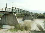 IRR Dienstbahnbrcke (342m)ber den Rhein von der Schweizer Seite aus gesehen.Kriessern 28.09.05