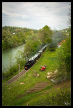 Dampflok 498.04 fährt auf der Steyrtalbahn mit dem  1. Mai Zug  von Steyr nach Grünburg.  Pieslwang  01_05_2019