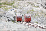 Zugbegegnung auf der Gletscherbahn am Groß Glockner 10. Juli 2024 