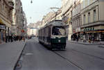 Graz GVB SL 7 (GT8 5) Herrengasse / Mesnergasse am 17. Oktober 1978. - Scan eines Farbnegativs. Film: Kodak Safety Film 5075. Kamera: Minolta SRT-101.