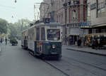 Graz GVB SL 4 (Tw 237) Herrengasse / Fischer-von-Erlach-Gasse am 17. Oktober 1978. - Scan eines Farbnegativs. Film: Kodak Safety Film. Kamera: Minolta SRT-101.