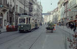 Graz GVB SL 4 (Tw 205) Herrengasse am 17. Oktober 1978. - Scan eines Farbnegativs. Film: Kodak Safety Film 5075. Kamera: Minolta SRT-101.