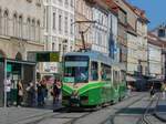 Graz. TW 609 war trotz der Sommerferien am 31.07.2020 auf der Linie 3 unterwegs, hier am Hauptplatz.