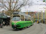 Graz. TW 509 der Graz Linien war am 06.04.2021 auf der Linie 6 unterwegs, hier am Jakominiplatz.