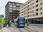 Graz. Am 24.03.2023 konnte ich Variobahn 235 in der Schleife Smart City als Linie 6 fotografieren.