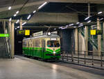 Graz. Der ehemalige Wiener E1 mit Betriebsnummer 293, ist hier am 05.10.2024 während einer Sonderfahrt beim Grazer Hauptbahnhof zu sehen.