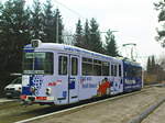 Duewag 6-achser Nr. 38 der Linie 6 der Innsberucker Verkehrsbetriebe an der Endhaltestelle Igls. Aufgenommen 31.3.2009.