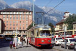 IVB 41 auf Linie 1 von Hungerburgbahn nach Bergisel am Hbf in Innsbruck, 13.09.1990.