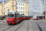 Wien Wiener Linien SL 26 (E1 4855 + c4 1351) XXI, Floridsdorf, Am Spitz am 29.