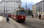 Wien Wiener Linien SL 2 (E2 4034 (SGP 1979) + c5 1429 (Bombardier-Rotax 1979)) II, Leopoldstadt, Taborstraße / Am Tabor (Hst. Am Tabor) am 11. Feber / Februar 2019.
