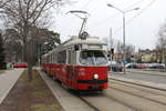 Wien Wiener Linien SL 25 (E1 4784 (SGP 1972) + c4 1320 (Bombardier-Rotax 1974)) XXII, Donaustadt, Aspern, Langobardenstraße am 13.
