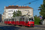 Wien     Wiener Linien E1 4538 + 1342 als Linie 49 bei Breitensee, 28.06.2019 