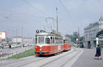 Wien: Die Wiener Straßenbahnen vor 50 Jahren: SL 8 (L4 542 + l3 - l3) VI, Mariahilfer Gürtel / Mariahilfer Straße am 1.