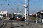 Auf Bahnfoto-Tour durch Wien - eine Chronologie (Di. 04. Feb. 09:33)

An der Haltestelle Süßenbrunner Straße/Oberfeldgasse hat die Straßenbahnstrecke der Linie 26 wieder das Geländeniveau erreicht. ULF 608 befährt gerade die dortige Eigenkreuzung im Übergang zum Linksverkehr.

Das Bild wurde aus einer fahrenden Straßenbahn aus aufgenommen.

04.02.2025 (M)