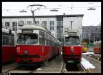 Und nochmal ein Blick auf 2 Fahrzeuge in der Freilichtabstellanlage in Favoriten. Hier stand ehemals eine Halle die nach dem Krieg nie wieder aufgebaut worden ist. Aufgenommen am 14.02.10.