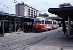 Wien Wiener Stadtwerke-Verkehrsbetriebe (WVB) SL 167 (E1 4467 (Lohnerwerke 1967)) IV, Wieden, Südtiroler Platz am 2. Mai 1976. - Scan eines Diapositivs. Kamera: Leica CL.