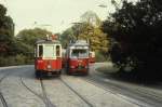Wien WVB Sonderfahrt (M 4078 + k4 3774 + k2 3487 als SL 69) / SL D/ (E1 4741) Sdbahnhof am 14. Oktober 1979. 