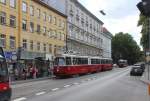 Wien Wiener Linien SL 41 (E2 4032 + c5 1432) Währinger Strasse / Arne-Carlson-Park / Nussdorfer Strasse / Spitalgasse am 10. Juli 2014.