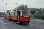 Wien WVB SL B (M 4011 + m3 524x + m) Kaisermühlen am 26. August 1969. - Scan von einem Farbnegativ.