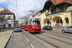 Wien Wiener Linien SL 43 (E1 4855 + c4 1351) Dornbach, Dornbacher Straße / Knollgasse am 24. März 2016.