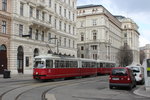 Wien Wiener Linien SL 49 (E1 4556 + c4 1365) Innere Stadt, Hansenstraße am 24.