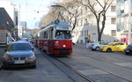 Wien Wiener Linien SL 6 (E1 4523) Favoriten, Quellenstraße / Fernkorngasse am 16. Februar 2016.