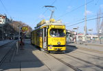 Wien Wiener Linien SL VRT (E1 4867) Innere Stadt (I, 1. Bezirk), Schwedenplatz am 20. Februar 2016. Lieferungsjahr des E1 4867: 1976. Hersteller: SGP.