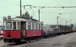 Wien WVB ATw MH 6342 (Hilfstriebwagen; ex-M 4051) Betriebsbahnhof Vorgarten im Juli 1977. - Scan von einem Farbnegativ. Film: Kodak Kodacolor II. Kamera: Minolta SRT-101.