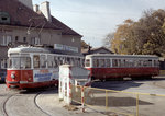 Wien WVB SL 71 (C1 107) XI, Simmering, Simmeringer Hauptstraße / Zentralfriedhof 3. Tor im Oktober 1979. - Scan von einem Farbnegativ. Film: Kodak Kodacolor II (Safety Film 5075). Kamera: Minolta SRT-101.