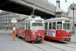 Wien WVB SL 40 (E 4611) / SL 41 (c3 1242) Währinger Gürtel / Währinger Straße (Hst. Währinger Straße / Volksoper) im Juli 1982. - Scan von einem Farbnegativ. Film: Kodak Safety Film 5035. Kamera: Minolta SRT-101.