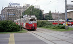 Wien WVB SL 58 (E1 4709) Mariahilfer Gürtel / Mariahilfer Straße / Westbahnhof im Juli 1982. - Scan von einem Farbnegativ. Film: Kodak Safety Film 5035. Kamera: Minolta SRT-101.
