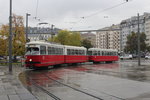 Wien Wiener Linien SL 5 (E1 4744 + c4 1329) II, Leopoldstadt, Praterstern am 20. Oktober 2016.