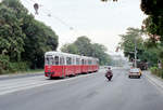 Wien Wiener Stadtwerke-Verkehrsbetriebe (WVB) SL 32 (c4 1331 + E1) II, Leopoldstadt, Obere Augartenstraße im August 1994.